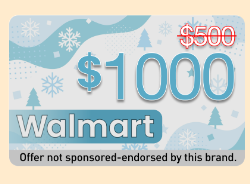 Walmart winter gift card showing $1000, doubled from $500